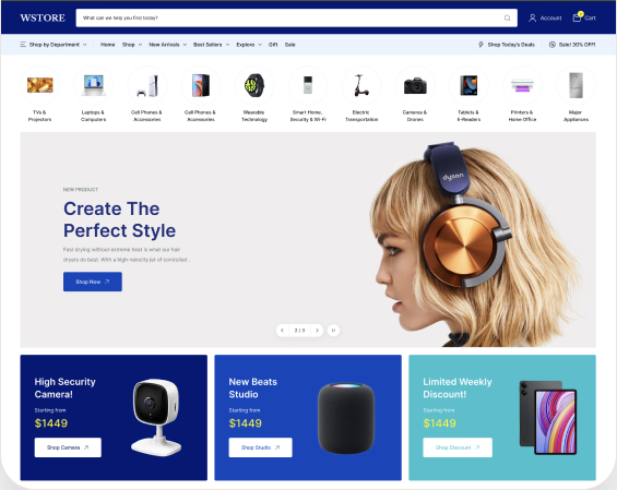 Store site published to the cloud