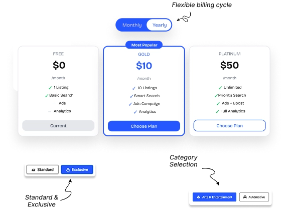 Pricing plans preview