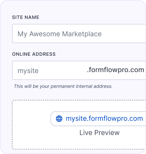 Name your site preview
