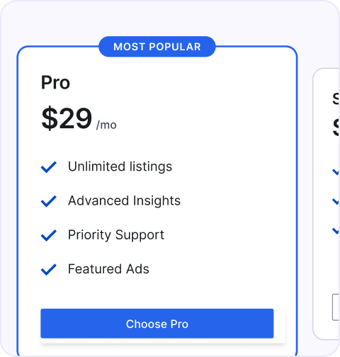 Choose a plan preview