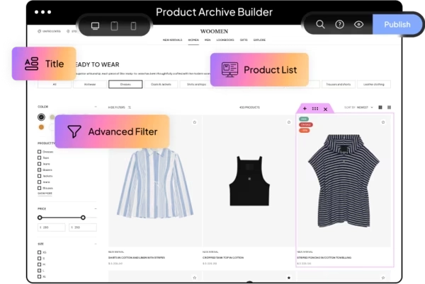 Product archive builder interface