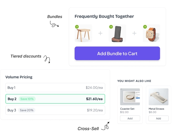 Bundles & Upsells preview